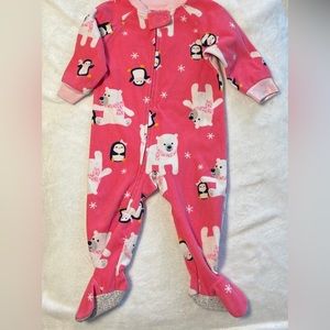 Baby girl fleece sleepers